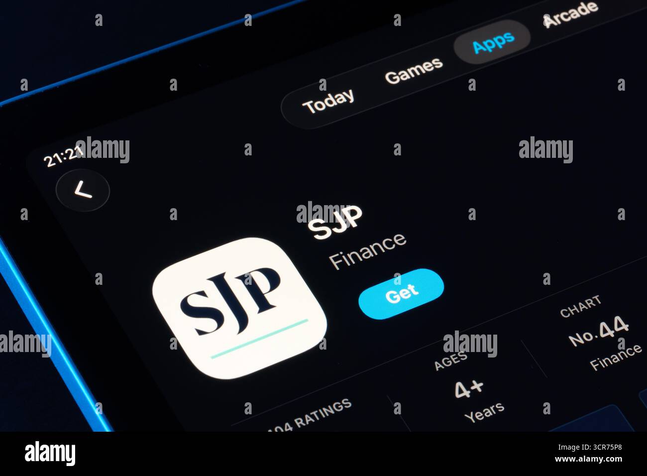Liste SJP capturée sur iPad, le look Apple Liquid Glass dans iOS 26 met en évidence une interface utilisateur et une typographie actualisées. Stafford, Royaume-Uni, 29 septembre 2025. Banque D'Images
