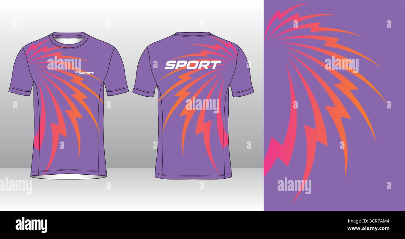 Conception de jersey de course avec motif vectoriel abstrait coloré. Vêtements de sport légers, respirants et à séchage rapide pour le marathon, le trail, l'athlétisme, Illustration de Vecteur
