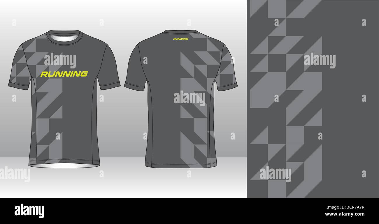 Conception de jersey de course avec motif vectoriel abstrait coloré. Vêtements de sport légers, respirants et à séchage rapide pour le marathon, le trail, l'athlétisme, Illustration de Vecteur