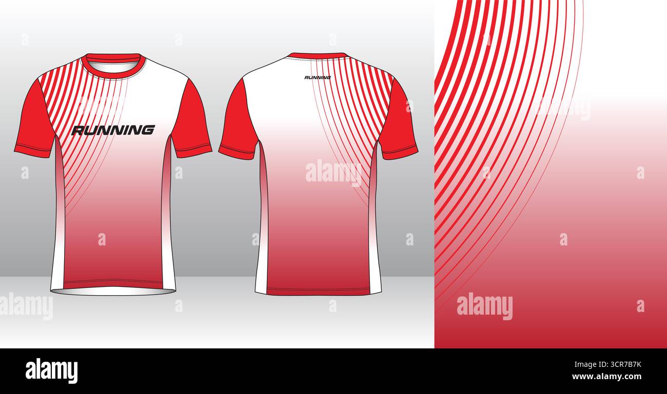 Conception de jersey de course avec motif vectoriel abstrait coloré. Vêtements de sport légers, respirants et à séchage rapide pour le marathon, le trail, l'athlétisme, Illustration de Vecteur