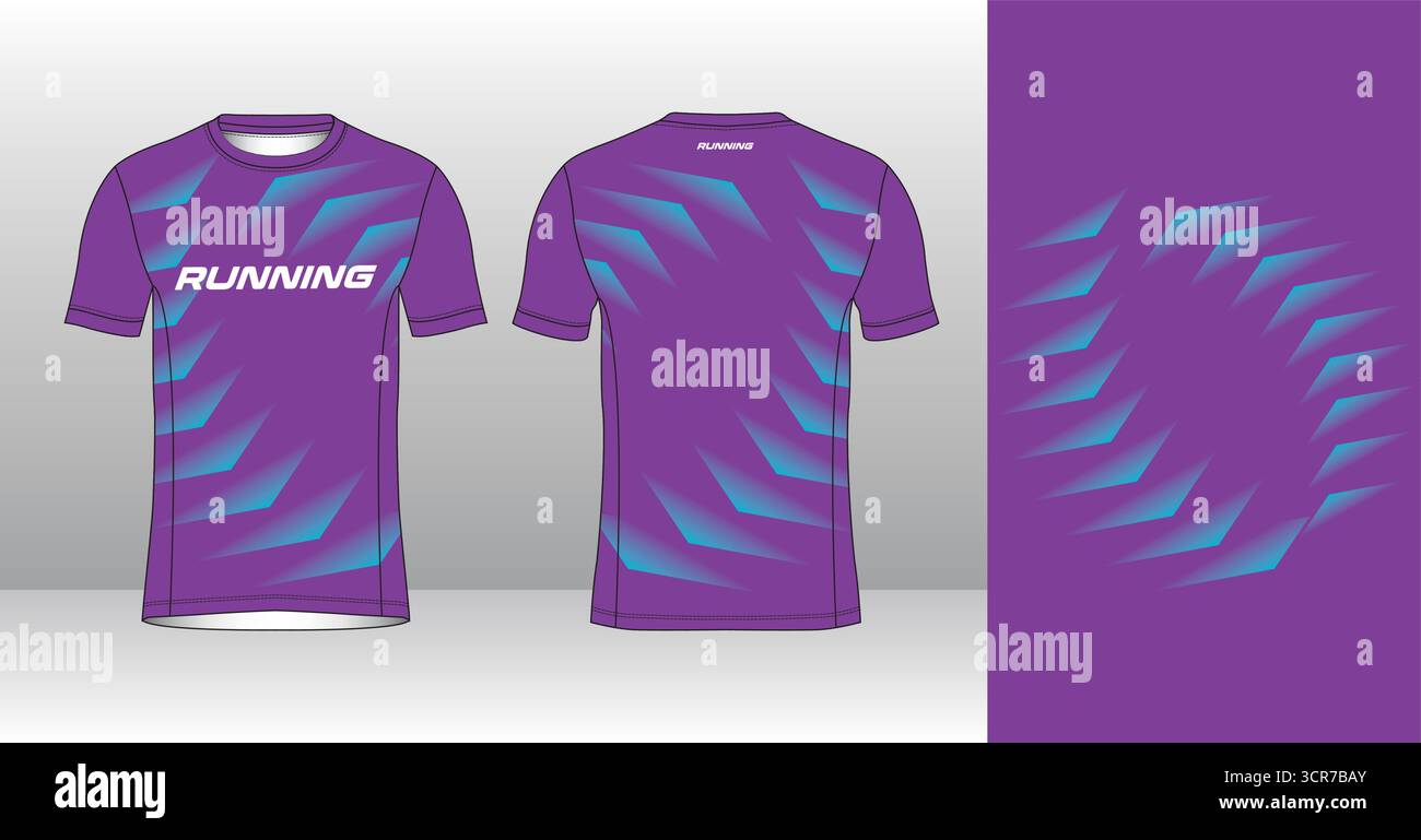 Conception de jersey de course avec motif vectoriel abstrait coloré. Vêtements de sport légers, respirants et à séchage rapide pour le marathon, le trail, l'athlétisme, Illustration de Vecteur