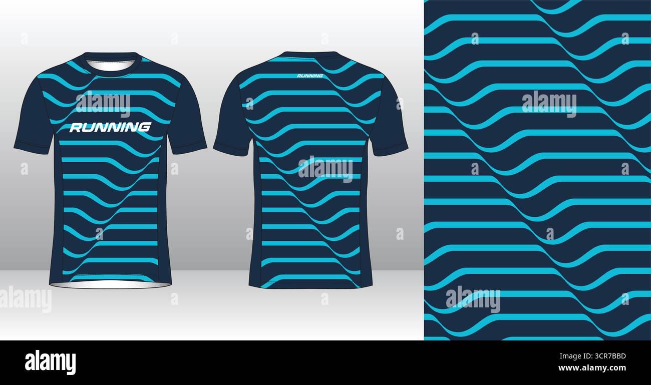 Conception de jersey de course avec motif vectoriel abstrait coloré. Vêtements de sport légers, respirants et à séchage rapide pour le marathon, le trail, l'athlétisme, Illustration de Vecteur