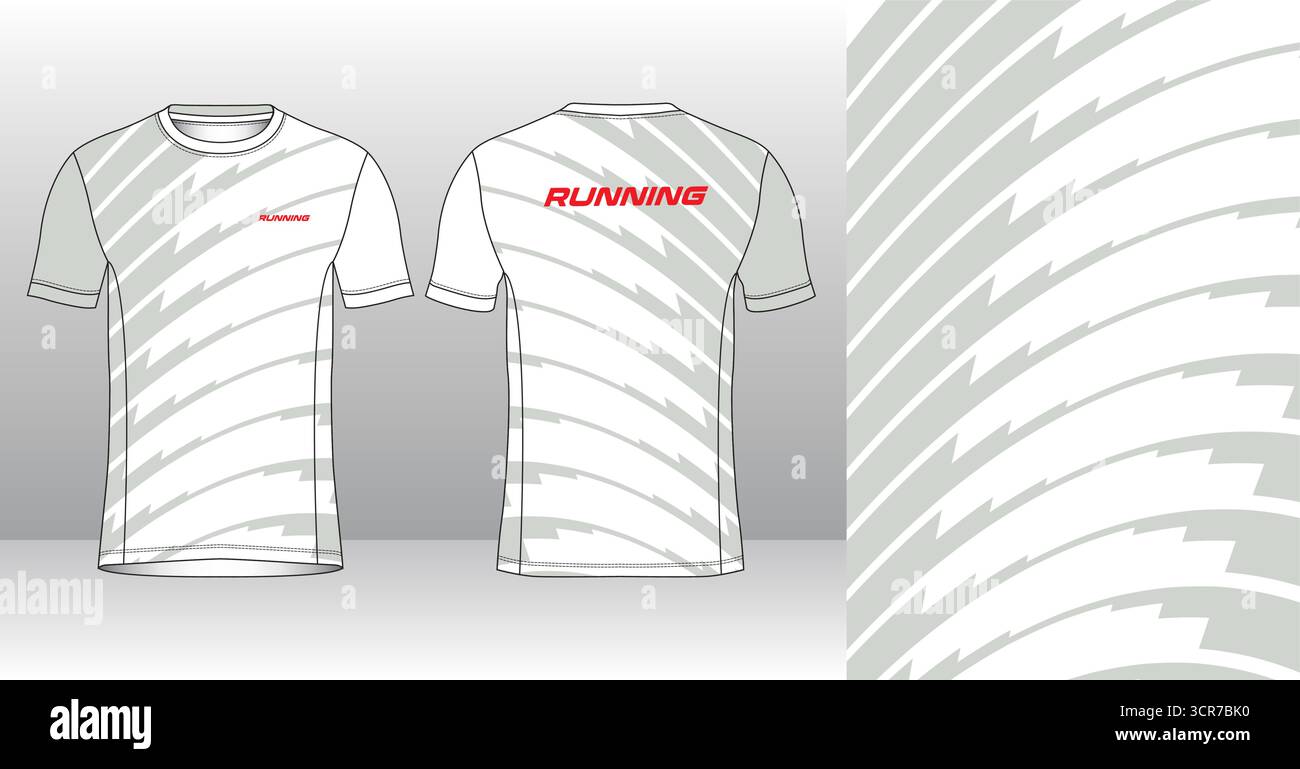 Conception de jersey de course avec motif vectoriel abstrait coloré. Vêtements de sport légers, respirants et à séchage rapide pour le marathon, le trail, l'athlétisme, Illustration de Vecteur