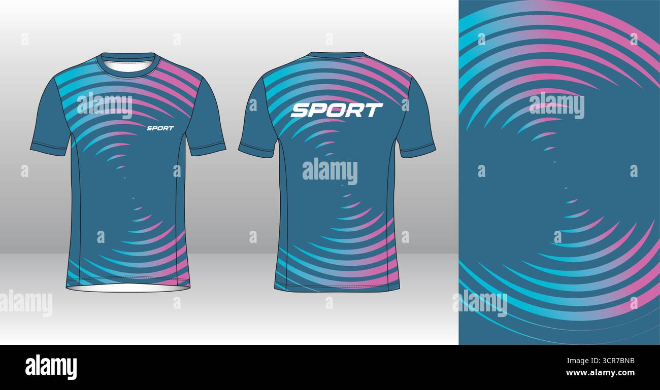 Conception de jersey de course avec motif vectoriel abstrait coloré. Vêtements de sport légers, respirants et à séchage rapide pour le marathon, le trail, l'athlétisme, Illustration de Vecteur