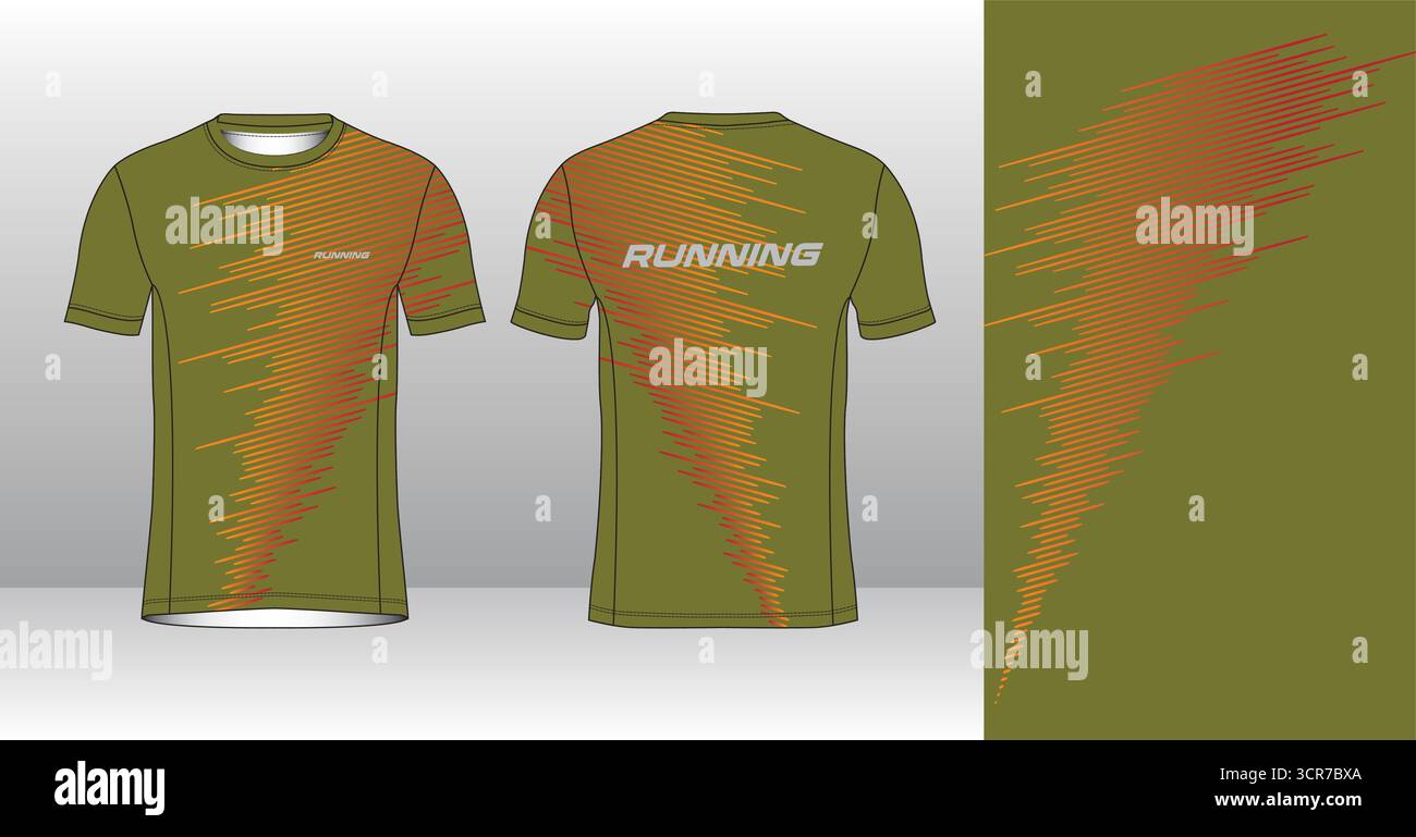 Conception de jersey de course avec motif vectoriel abstrait coloré. Vêtements de sport légers, respirants et à séchage rapide pour le marathon, le trail, l'athlétisme, Illustration de Vecteur