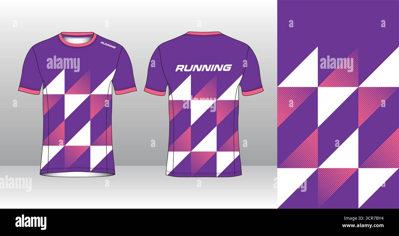 Conception de jersey de course avec motif vectoriel abstrait coloré. Vêtements de sport légers, respirants et à séchage rapide pour le marathon, le trail, l'athlétisme, Illustration de Vecteur