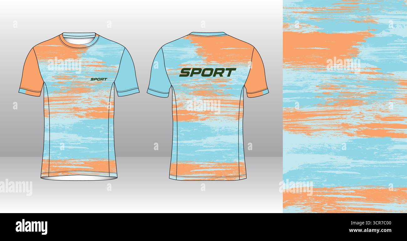 Conception de jersey de course avec motif vectoriel abstrait coloré. Vêtements de sport légers, respirants et à séchage rapide pour le marathon, le trail, l'athlétisme, Illustration de Vecteur