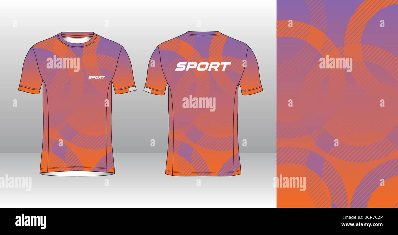 Conception de jersey de course avec motif vectoriel abstrait coloré. Vêtements de sport légers, respirants et à séchage rapide pour le marathon, le trail, l'athlétisme, Illustration de Vecteur