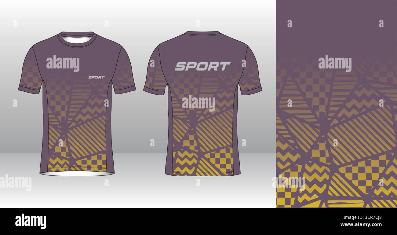 Conception de jersey de course avec motif vectoriel abstrait coloré. Vêtements de sport légers, respirants et à séchage rapide pour le marathon, le trail, l'athlétisme, Illustration de Vecteur
