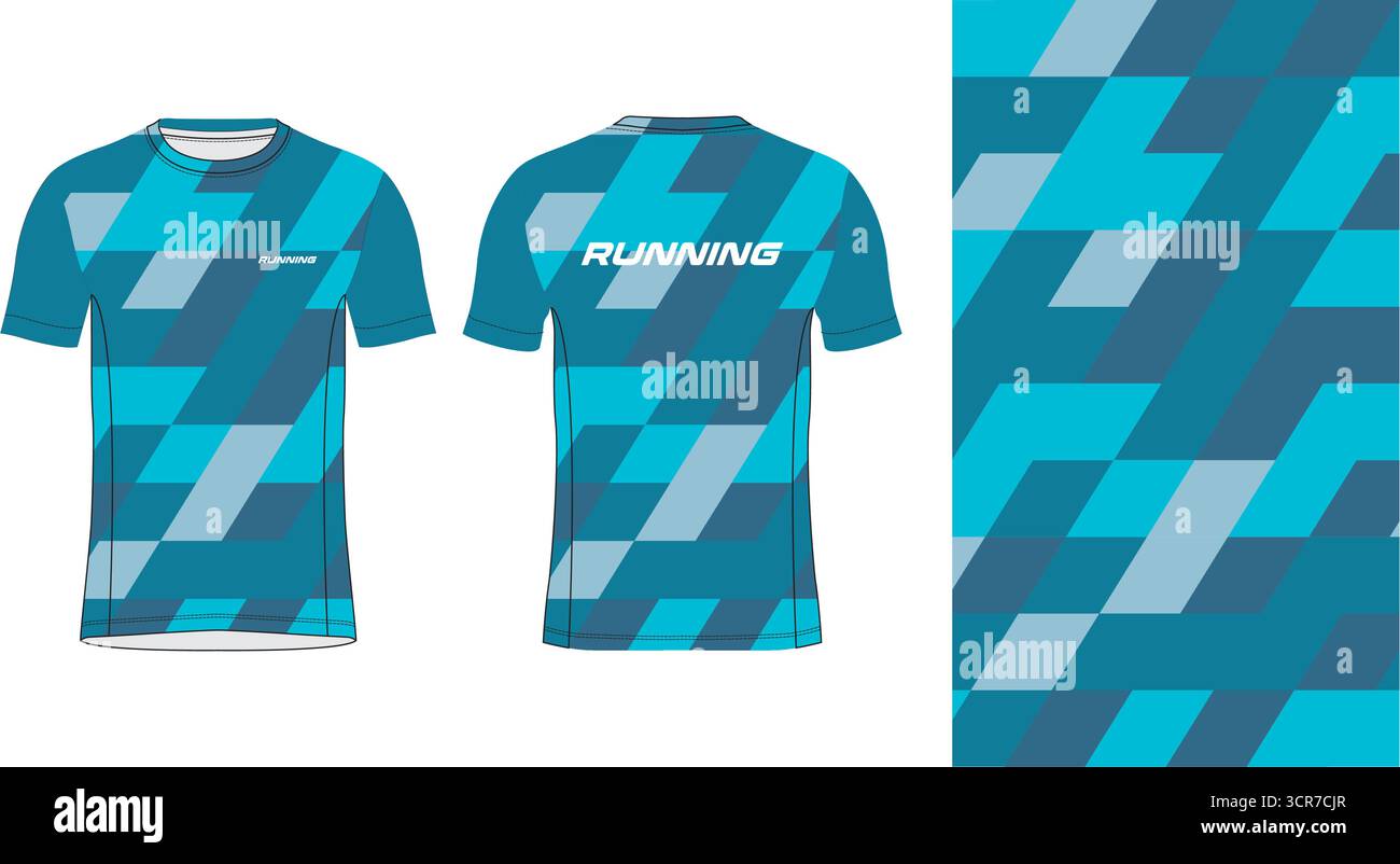 Conception de jersey de course avec motif vectoriel abstrait coloré. Vêtements de sport légers, respirants et à séchage rapide pour le marathon, le trail, l'athlétisme, Illustration de Vecteur