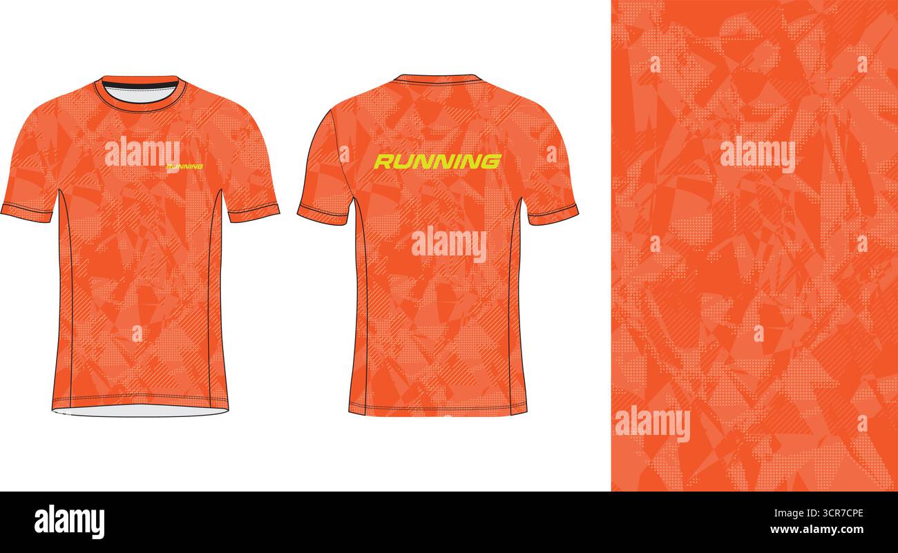 Conception de jersey de course avec motif vectoriel abstrait coloré. Vêtements de sport légers, respirants et à séchage rapide pour le marathon, le trail, l'athlétisme, Illustration de Vecteur