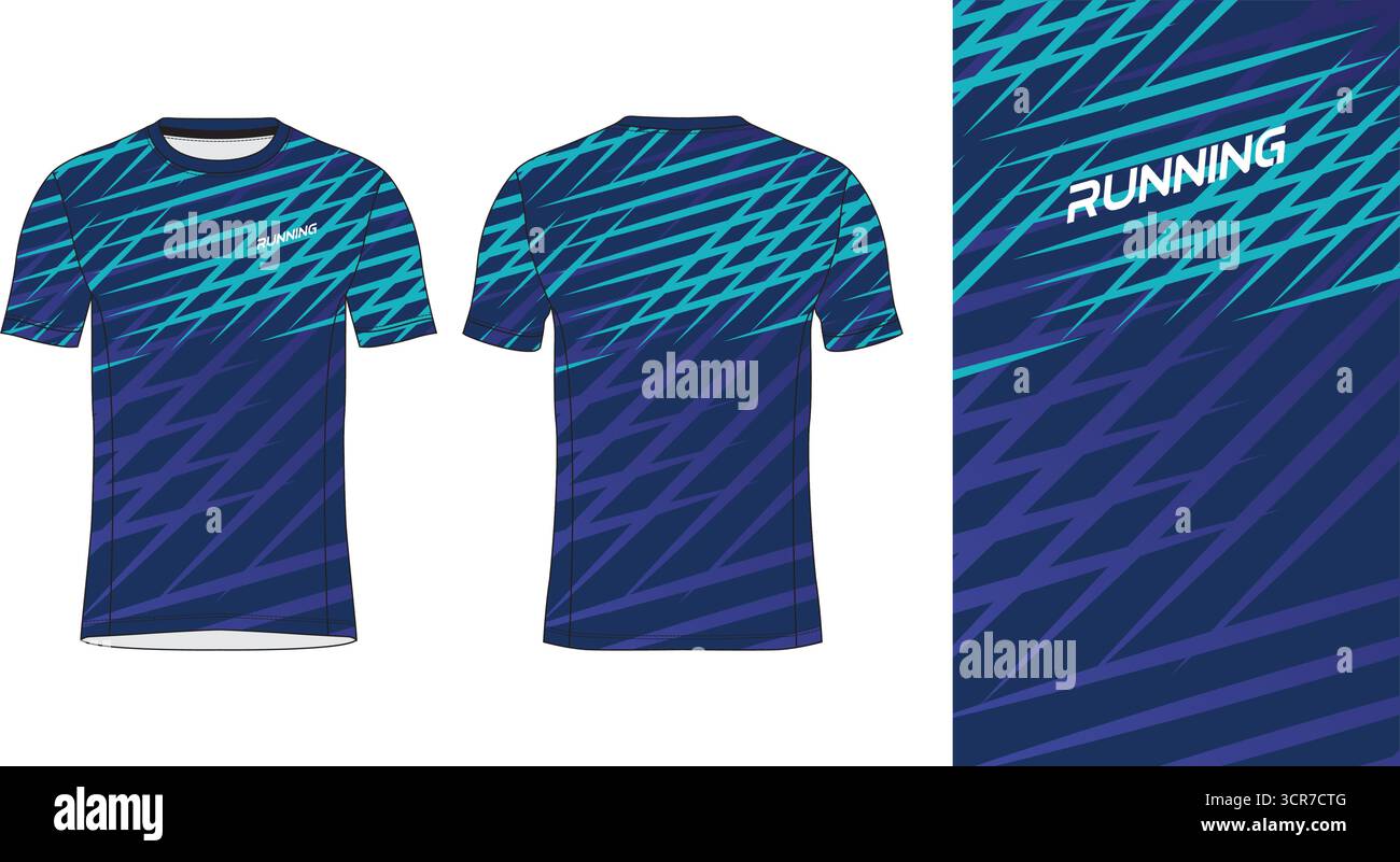 Conception de jersey de course avec motif vectoriel abstrait coloré. Vêtements de sport légers, respirants et à séchage rapide pour le marathon, le trail, l'athlétisme, Illustration de Vecteur