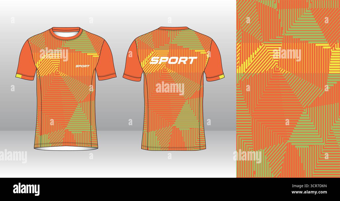 Conception de jersey de course avec motif vectoriel abstrait coloré. Vêtements de sport légers, respirants et à séchage rapide pour le marathon, le trail, l'athlétisme, Illustration de Vecteur