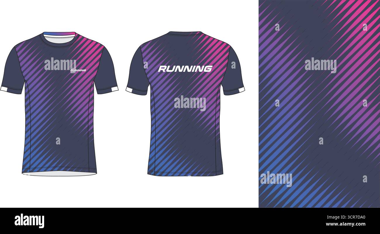 Conception de jersey de course avec motif vectoriel abstrait coloré. Vêtements de sport légers, respirants et à séchage rapide pour le marathon, le trail, l'athlétisme, Illustration de Vecteur