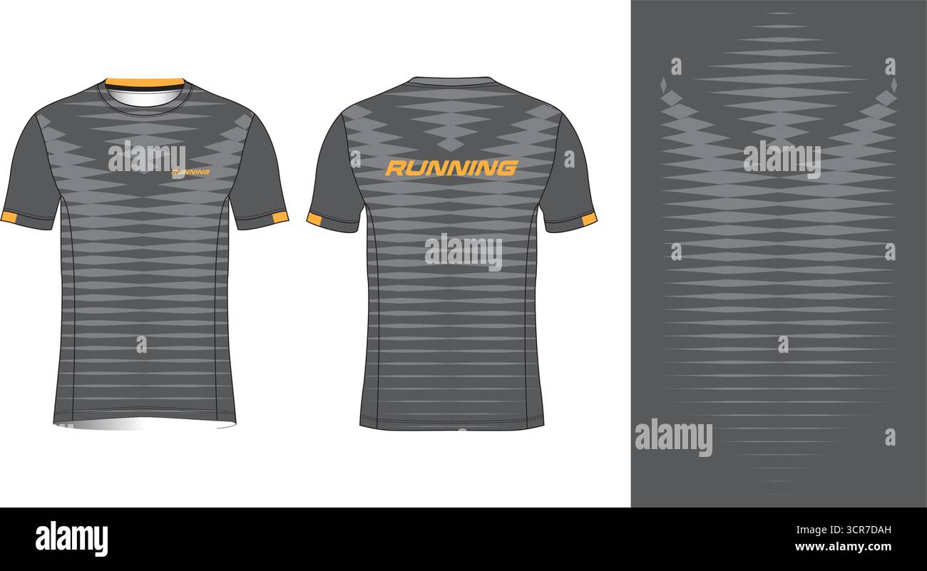 Conception de jersey de course avec motif vectoriel abstrait coloré. Vêtements de sport légers, respirants et à séchage rapide pour le marathon, le trail, l'athlétisme, Illustration de Vecteur