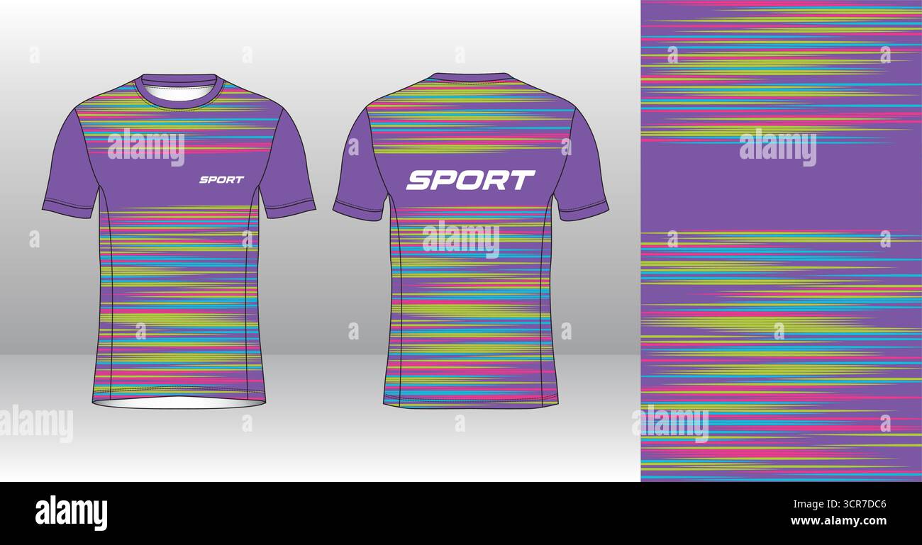 Conception de jersey de course avec motif vectoriel abstrait coloré. Vêtements de sport légers, respirants et à séchage rapide pour le marathon, le trail, l'athlétisme, Illustration de Vecteur