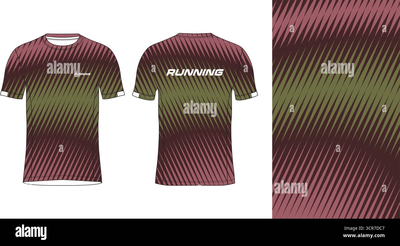 Conception de jersey de course avec motif vectoriel abstrait coloré. Vêtements de sport légers, respirants et à séchage rapide pour le marathon, le trail, l'athlétisme, Illustration de Vecteur