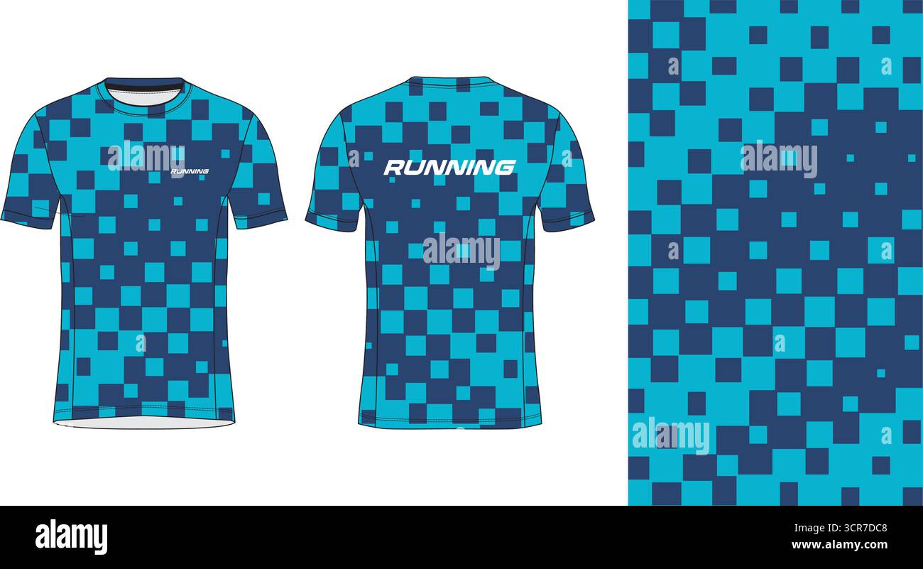 Conception de jersey de course avec motif vectoriel abstrait coloré. Vêtements de sport légers, respirants et à séchage rapide pour le marathon, le trail, l'athlétisme, Illustration de Vecteur