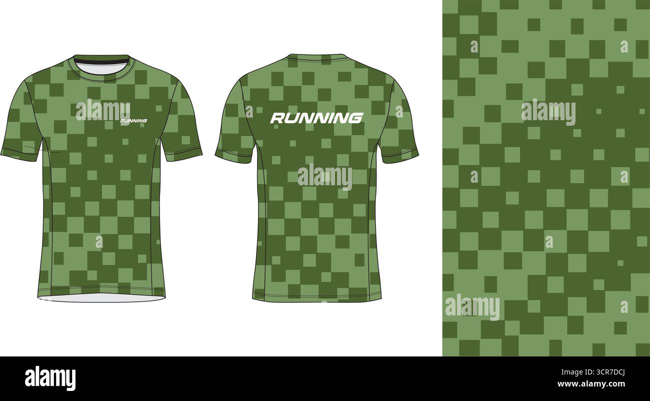 Conception de jersey de course avec motif vectoriel abstrait coloré. Vêtements de sport légers, respirants et à séchage rapide pour le marathon, le trail, l'athlétisme, Illustration de Vecteur