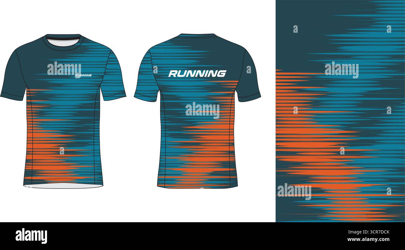 Conception de jersey de course avec motif vectoriel abstrait coloré. Vêtements de sport légers, respirants et à séchage rapide pour le marathon, le trail, l'athlétisme, Illustration de Vecteur