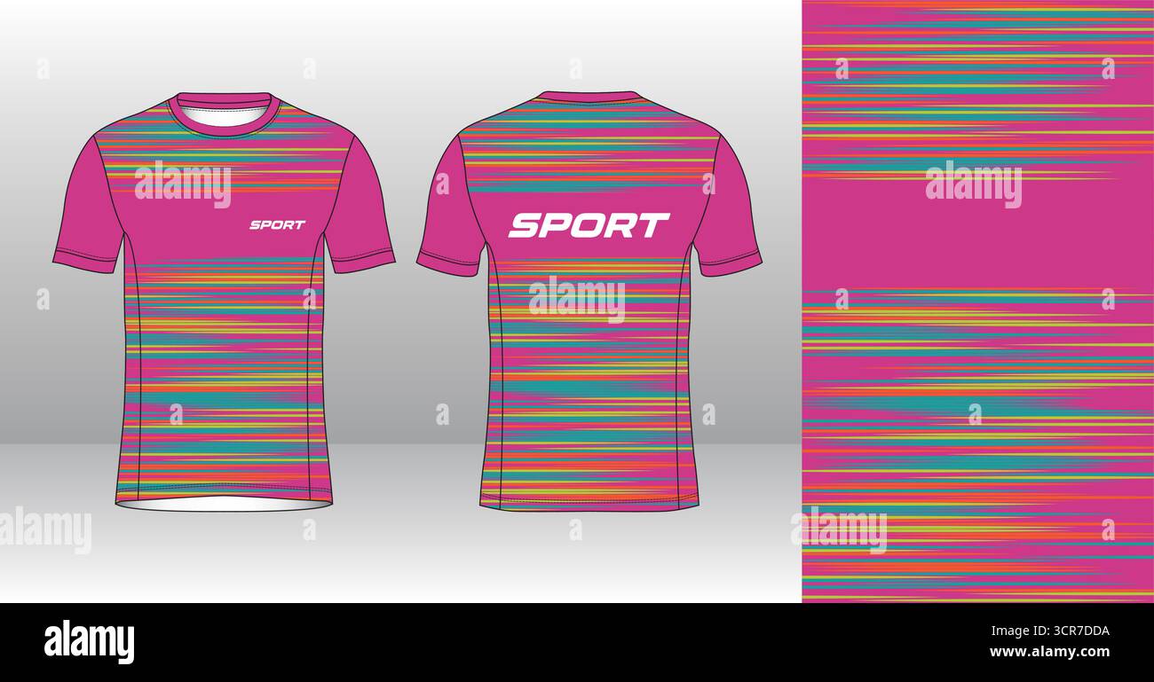 Conception de jersey de course avec motif vectoriel abstrait coloré. Vêtements de sport légers, respirants et à séchage rapide pour le marathon, le trail, l'athlétisme, Illustration de Vecteur