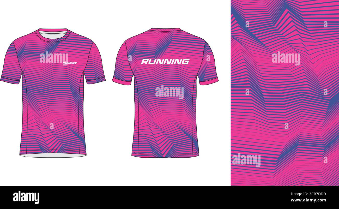 Conception de jersey de course avec motif vectoriel abstrait coloré. Vêtements de sport légers, respirants et à séchage rapide pour le marathon, le trail, l'athlétisme, Illustration de Vecteur