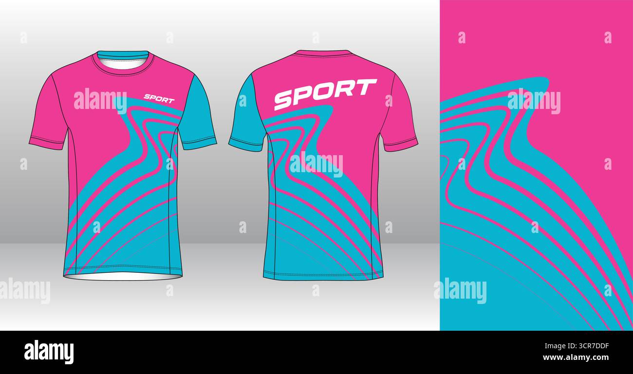 Conception de jersey de course avec motif vectoriel abstrait coloré. Vêtements de sport légers, respirants et à séchage rapide pour le marathon, le trail, l'athlétisme, Illustration de Vecteur