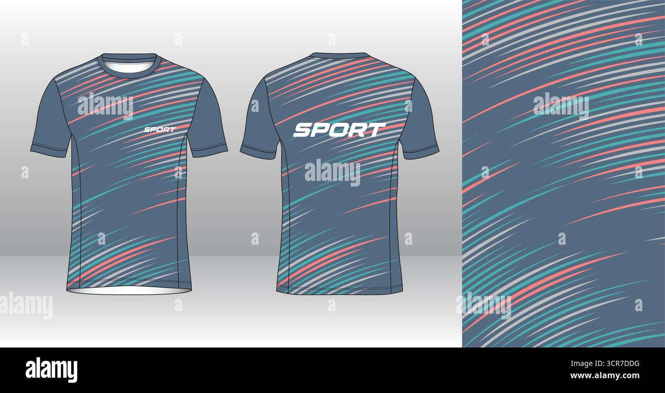 Conception de jersey de course avec motif vectoriel abstrait coloré. Vêtements de sport légers, respirants et à séchage rapide pour le marathon, le trail, l'athlétisme, Illustration de Vecteur