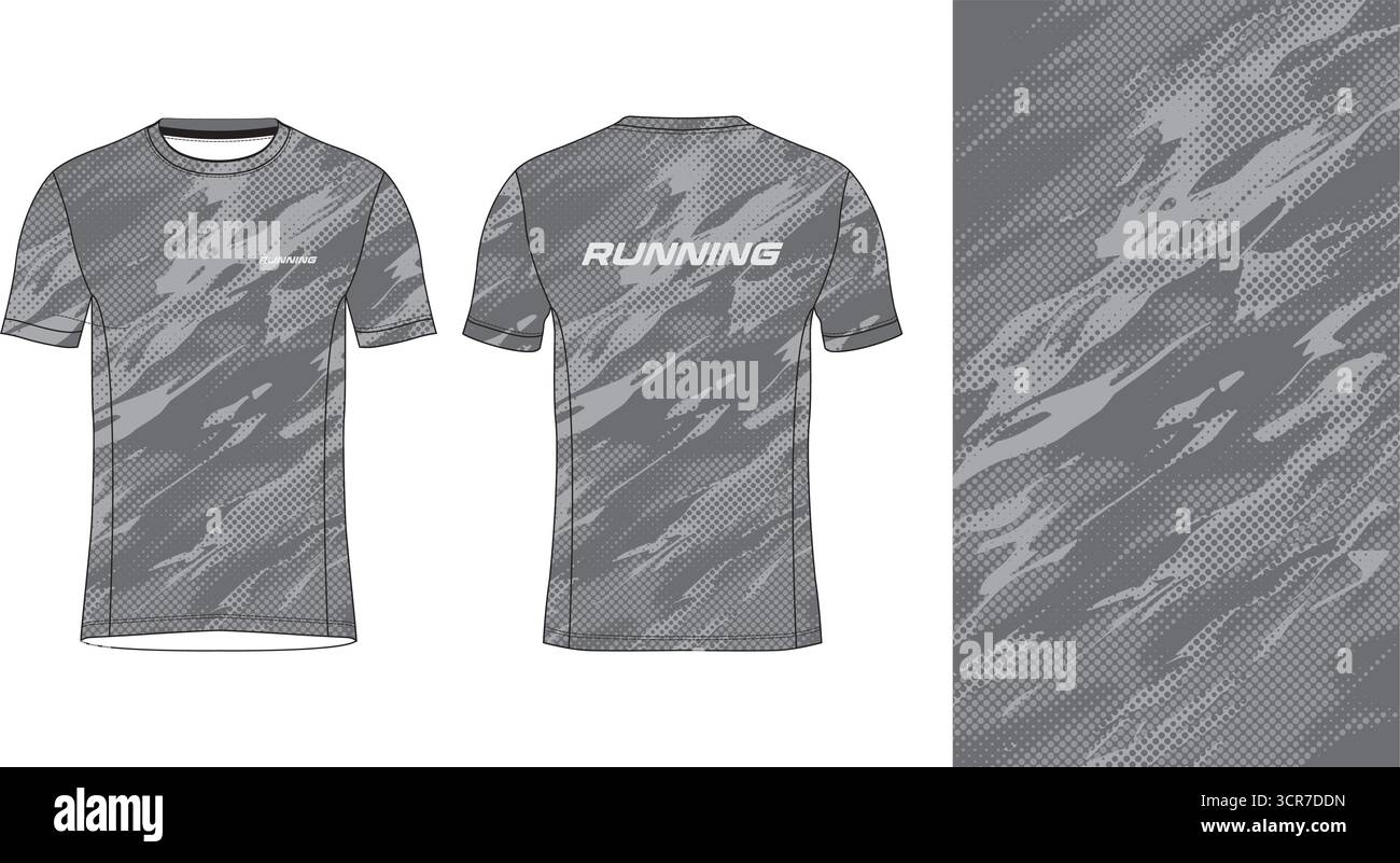 Conception de jersey de course avec motif vectoriel abstrait coloré. Vêtements de sport légers, respirants et à séchage rapide pour le marathon, le trail, l'athlétisme, Illustration de Vecteur