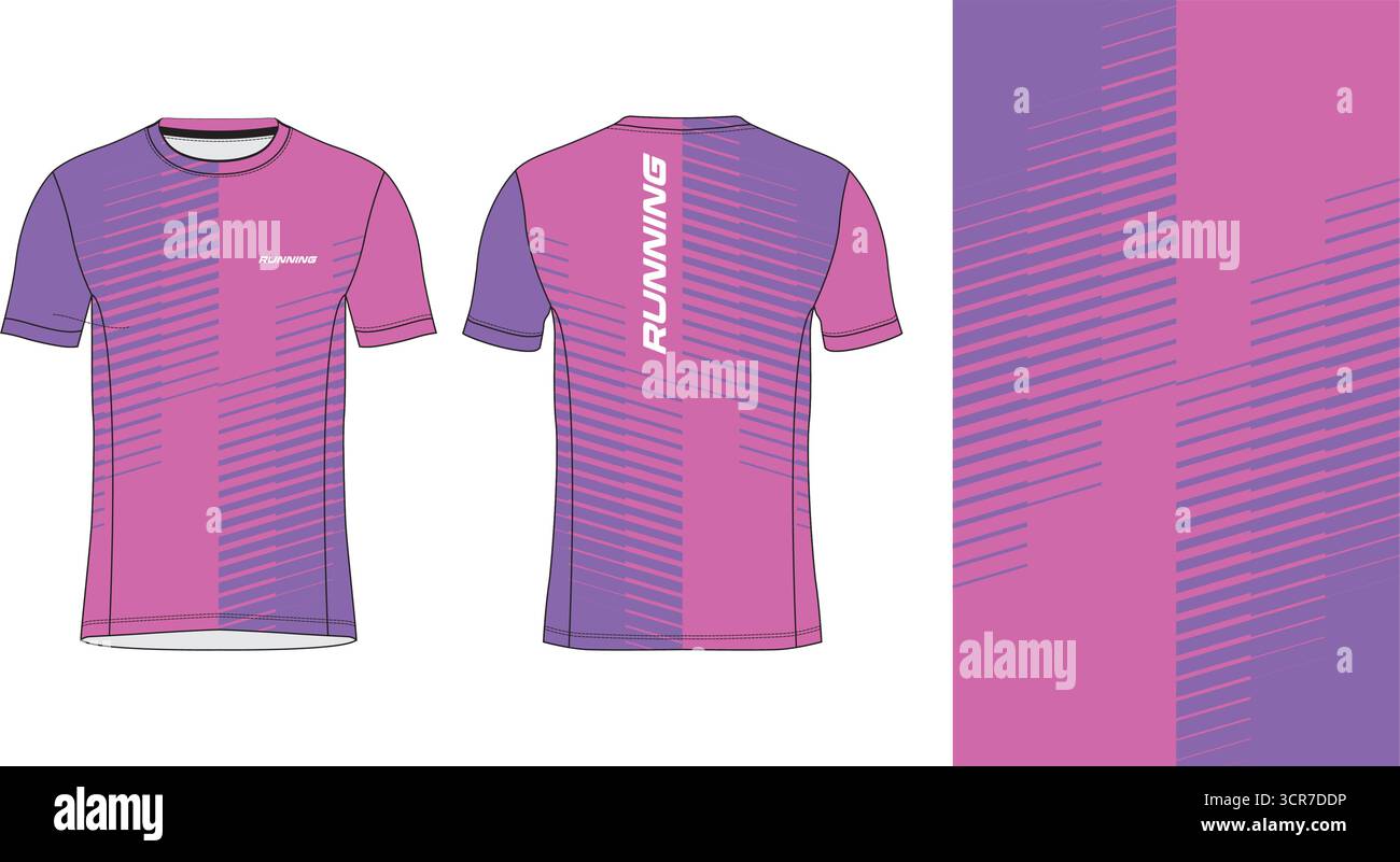 Conception de jersey de course avec motif vectoriel abstrait coloré. Vêtements de sport légers, respirants et à séchage rapide pour le marathon, le trail, l'athlétisme, Illustration de Vecteur