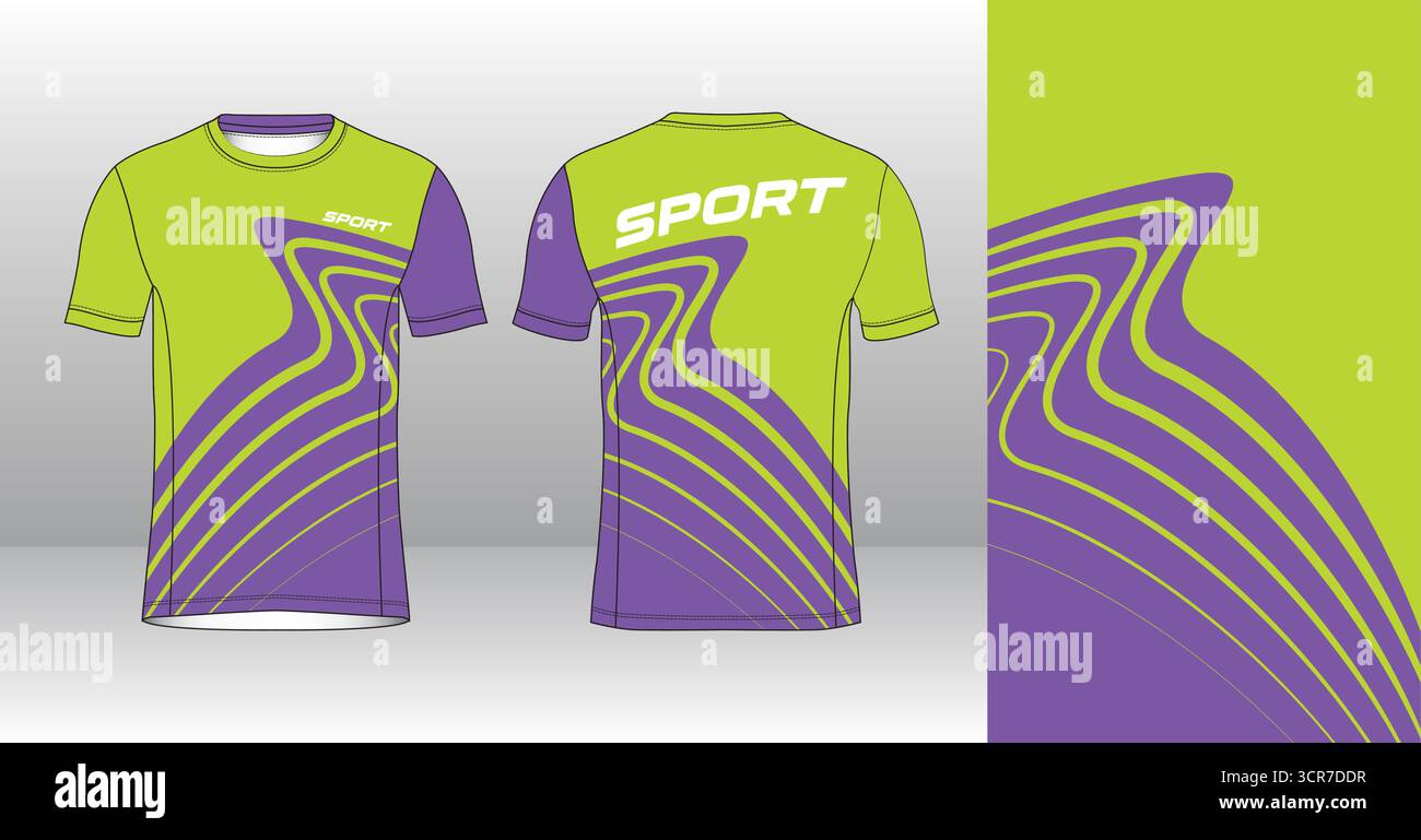 Conception de jersey de course avec motif vectoriel abstrait coloré. Vêtements de sport légers, respirants et à séchage rapide pour le marathon, le trail, l'athlétisme, Illustration de Vecteur