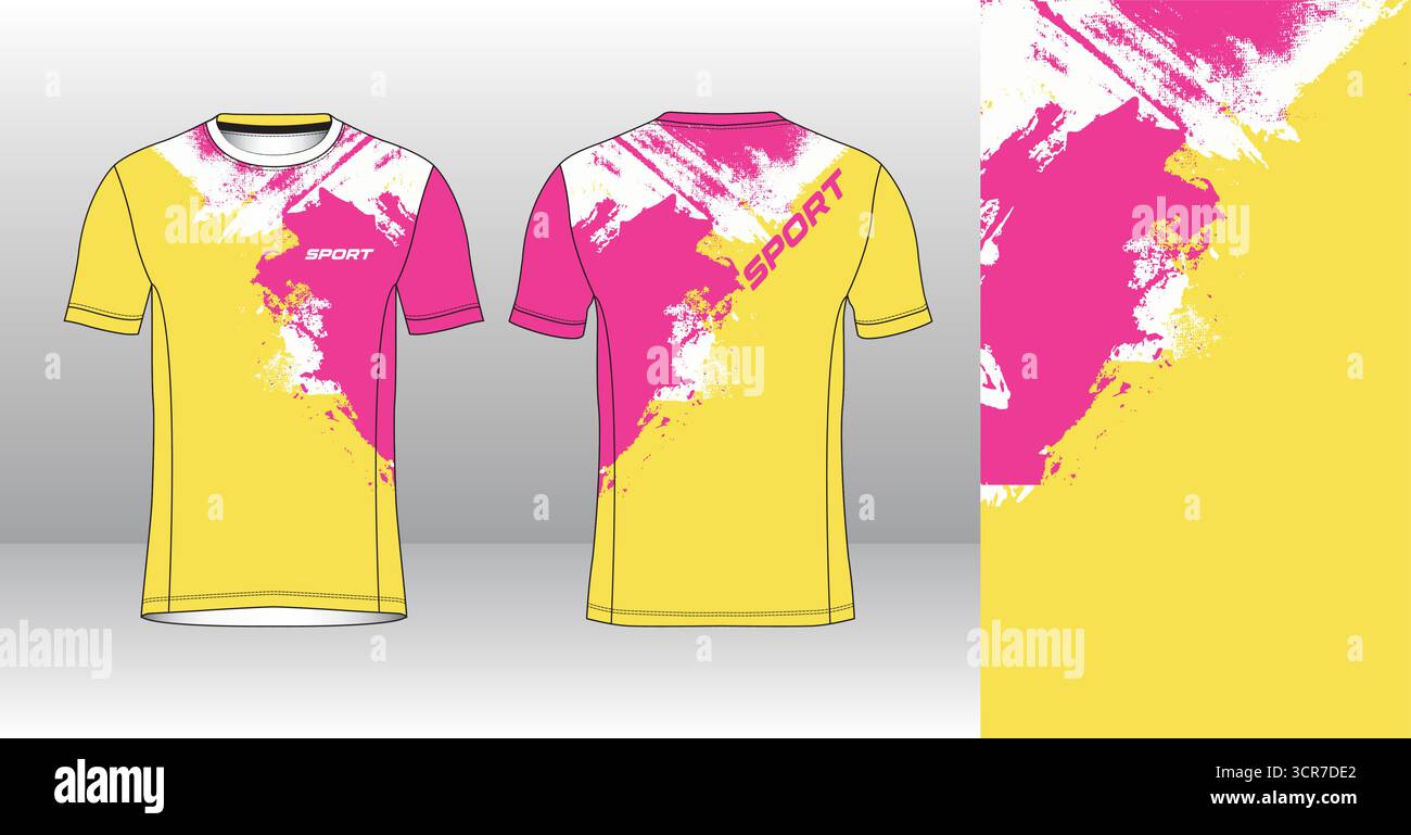 Conception de jersey de course avec motif vectoriel abstrait coloré. Vêtements de sport légers, respirants et à séchage rapide pour le marathon, le trail, l'athlétisme, Illustration de Vecteur