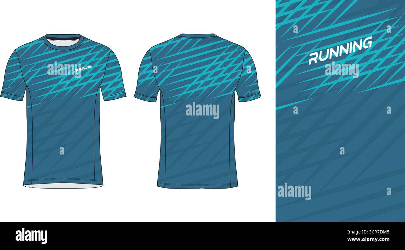 Conception de jersey de course avec motif vectoriel abstrait coloré. Vêtements de sport légers, respirants et à séchage rapide pour le marathon, le trail, l'athlétisme, Illustration de Vecteur