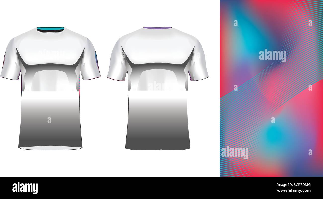 Conception de jersey de course avec motif vectoriel abstrait coloré. Vêtements de sport légers, respirants et à séchage rapide pour le marathon, le trail, l'athlétisme, Illustration de Vecteur