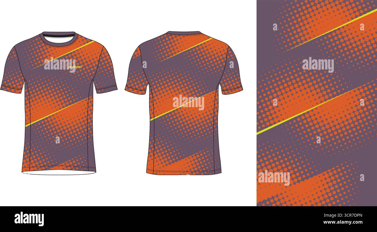 Conception de jersey de course avec motif vectoriel abstrait coloré. Vêtements de sport légers, respirants et à séchage rapide pour le marathon, le trail, l'athlétisme, Illustration de Vecteur