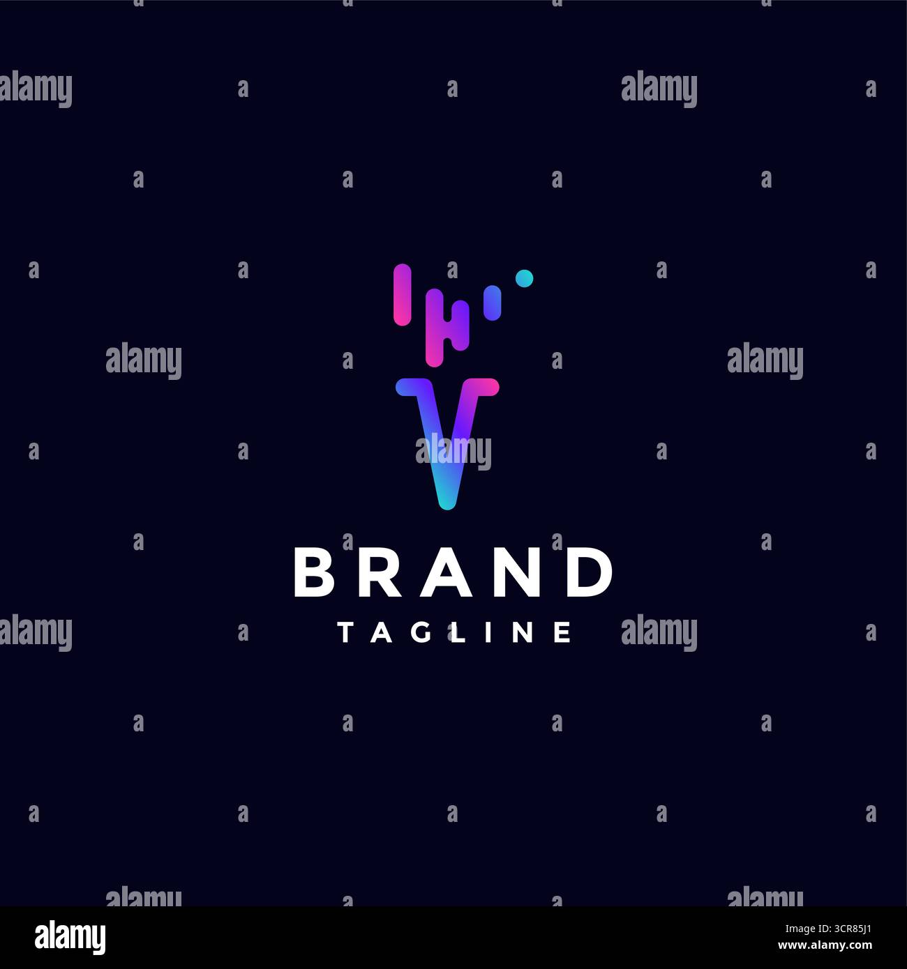 Conception de logo de lignes numériques de torche colorée simple. Conception de logo de lignes de torche colorées simples. Illustration de Vecteur