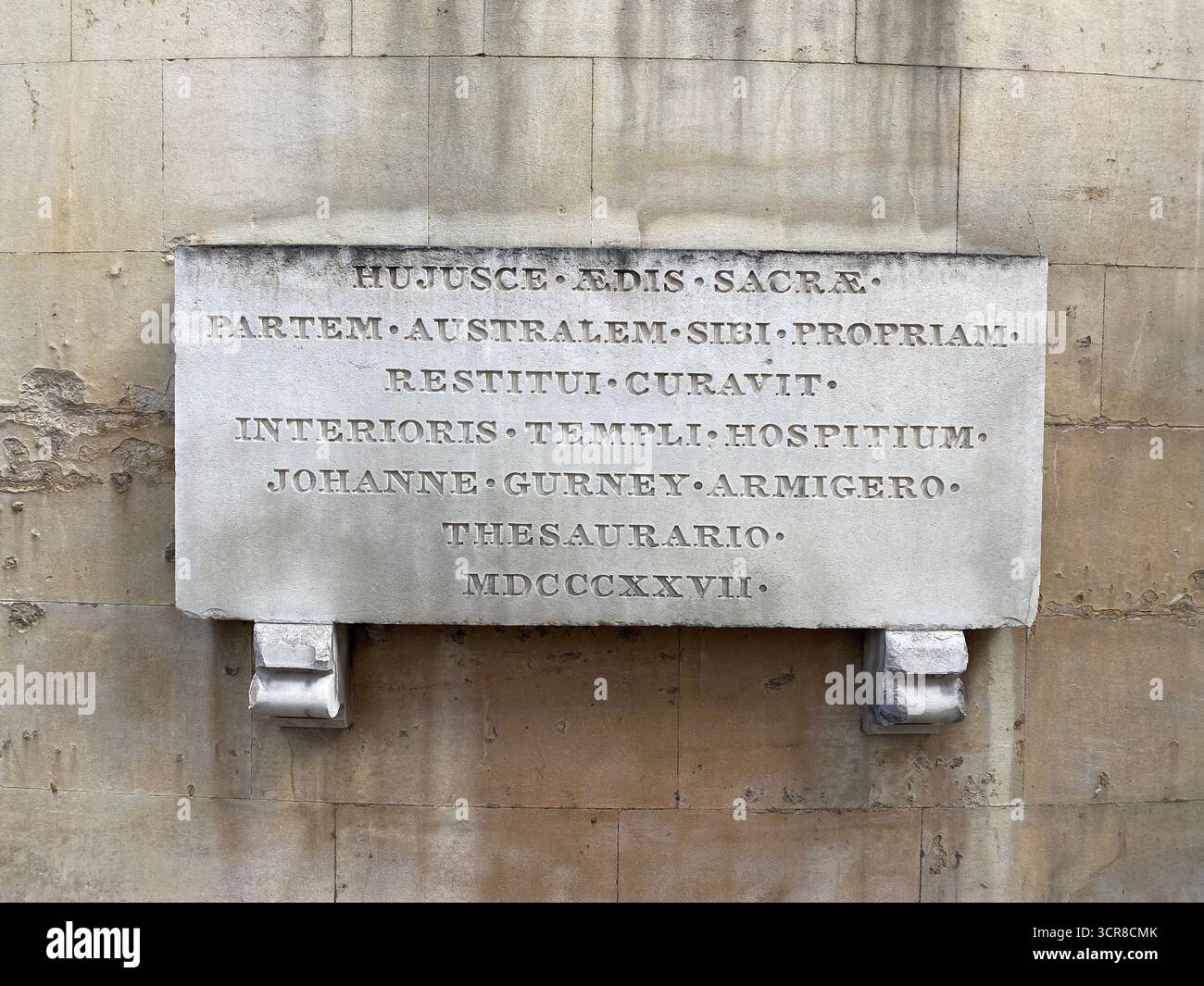 1827 restauration inscription de Temple Church London Banque D'Images