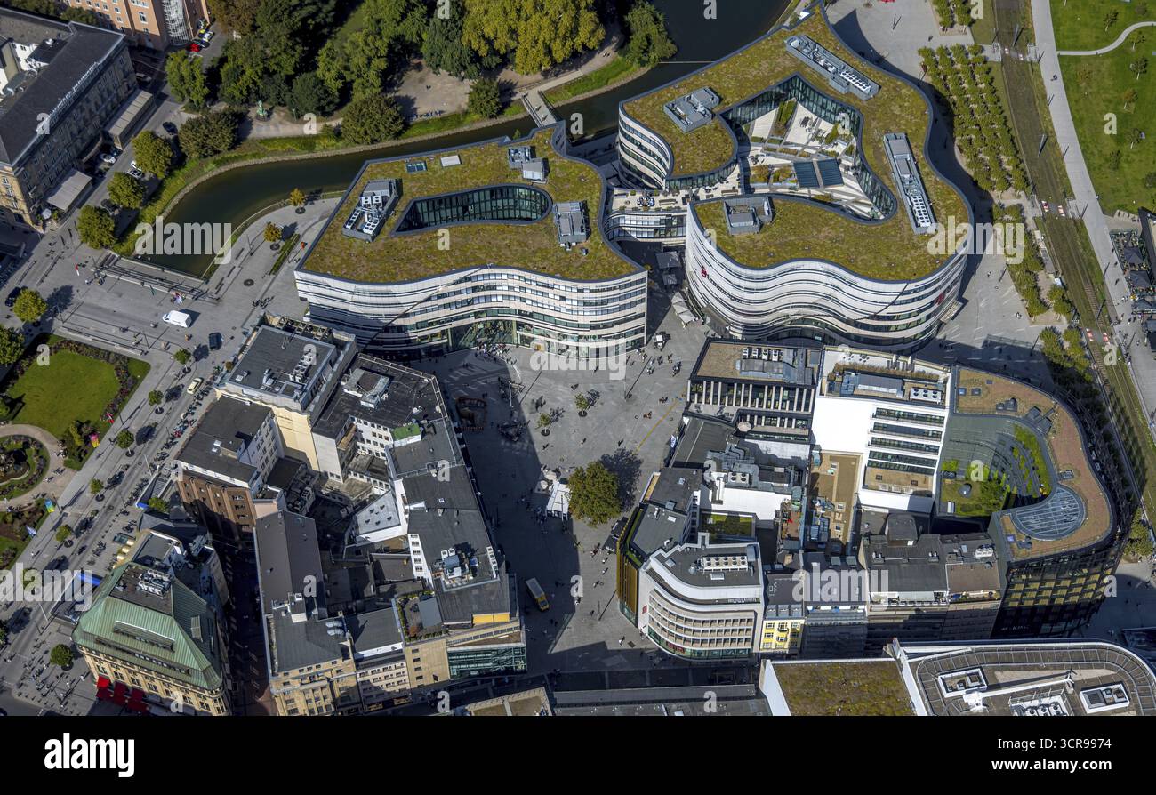 Vue aérienne, centre commercial Koe-Bogen, centre-ville, Duesseldorf, Ruhr, Rhénanie du Nord-Westphalie, Allemagne, DE, centre commercial, centre commercial, boutique Banque D'Images