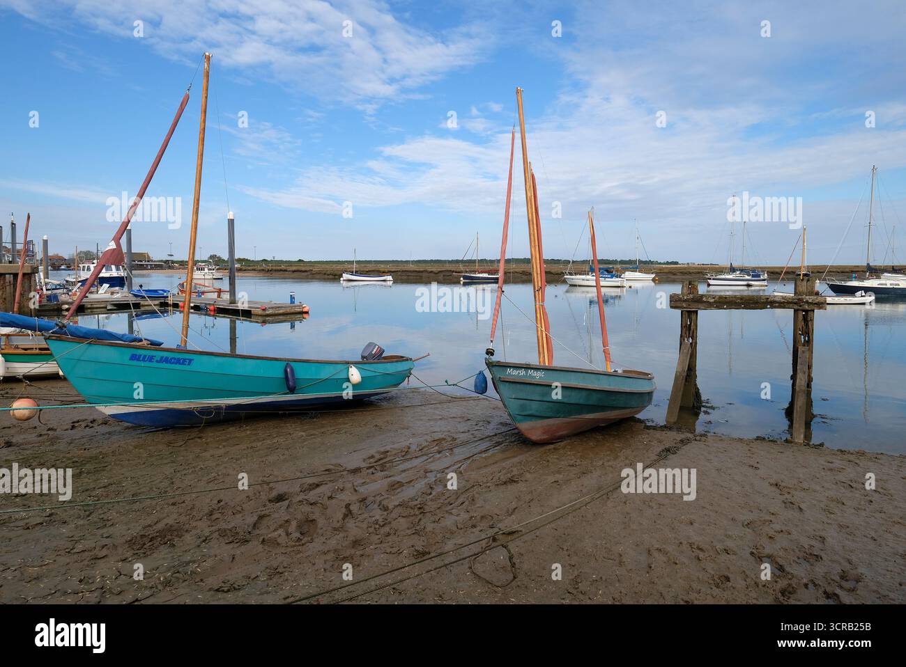 bateaux de plaisance dans wells-next-the-sea port, nord de norfolk, angleterre Banque D'Images