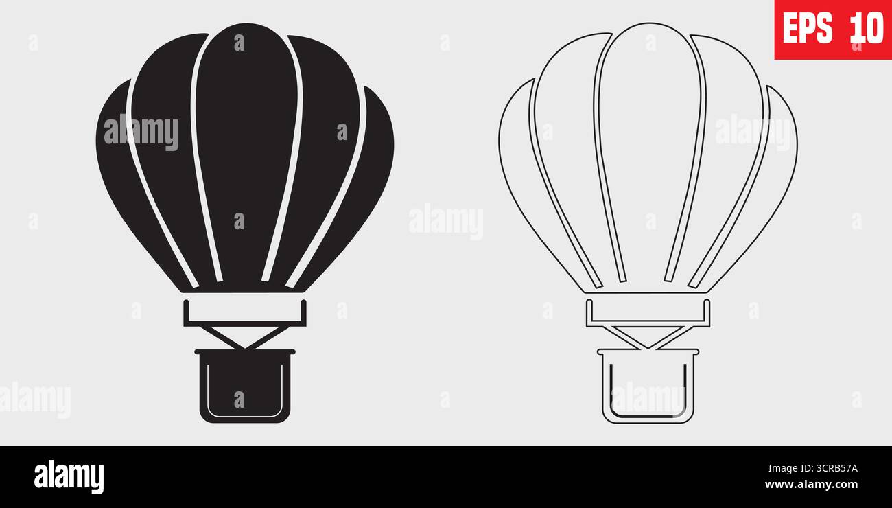Illustration vectorielle de silhouette de montgolfière. Illustration de Vecteur