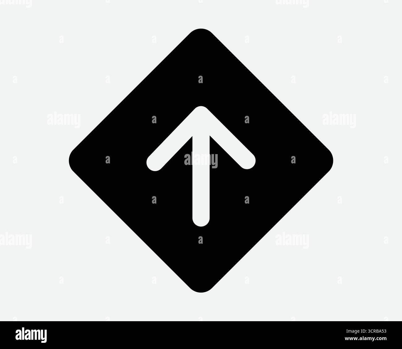Flèche vers le haut icône en forme de diamant flèche pointant vers le haut pointeur de chargement Nord Haut au-dessus droit devant avant entrer la position d'entrée emplacement chemin Illustration de Vecteur