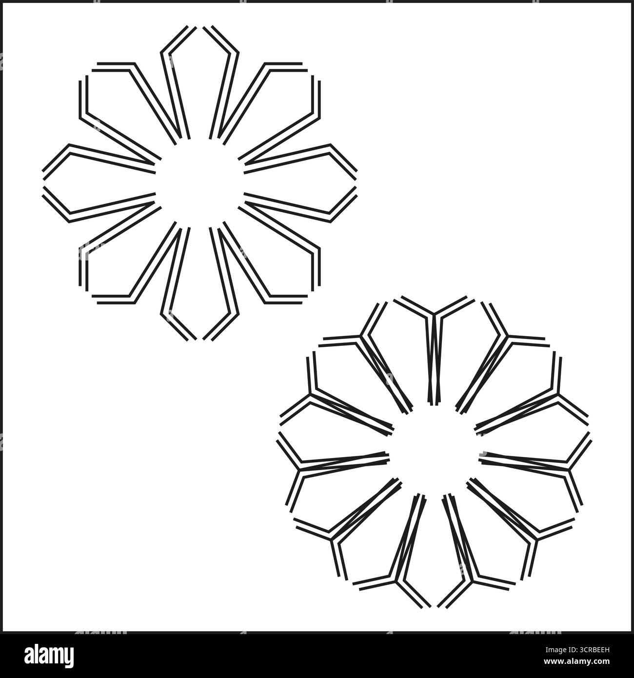 Contour de l'icône de fleur. Elément géométrique de floraison. Symbole de pétale. Illustration florale vectorielle. SPE 10. Illustration de Vecteur