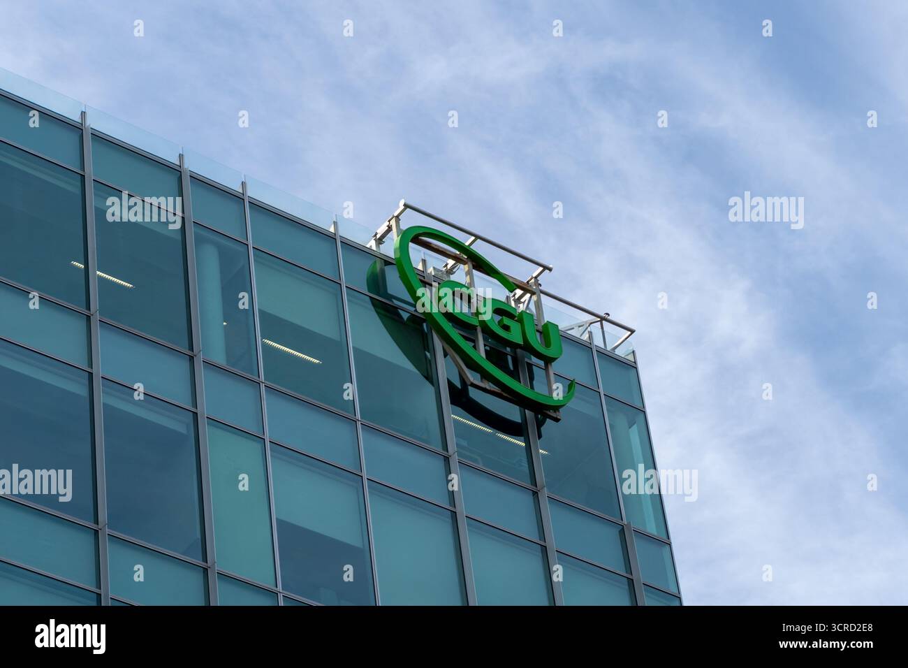 Logo CGU signe sur l'immeuble de bureaux à Sydney, NSW, Australie. Banque D'Images