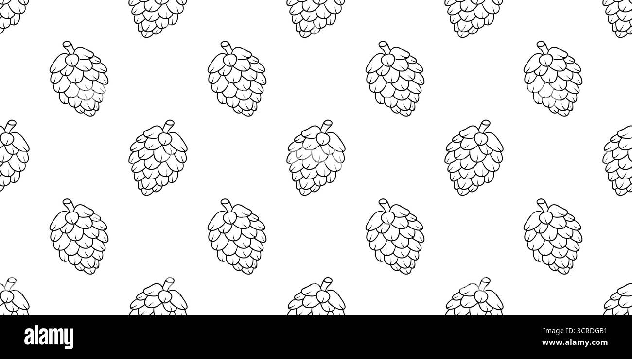 Modèle d'hiver sans couture avec des pommes de pin dessinées à la main. Contour de l'arrière-plan de vecteur de doodle Illustration de Vecteur