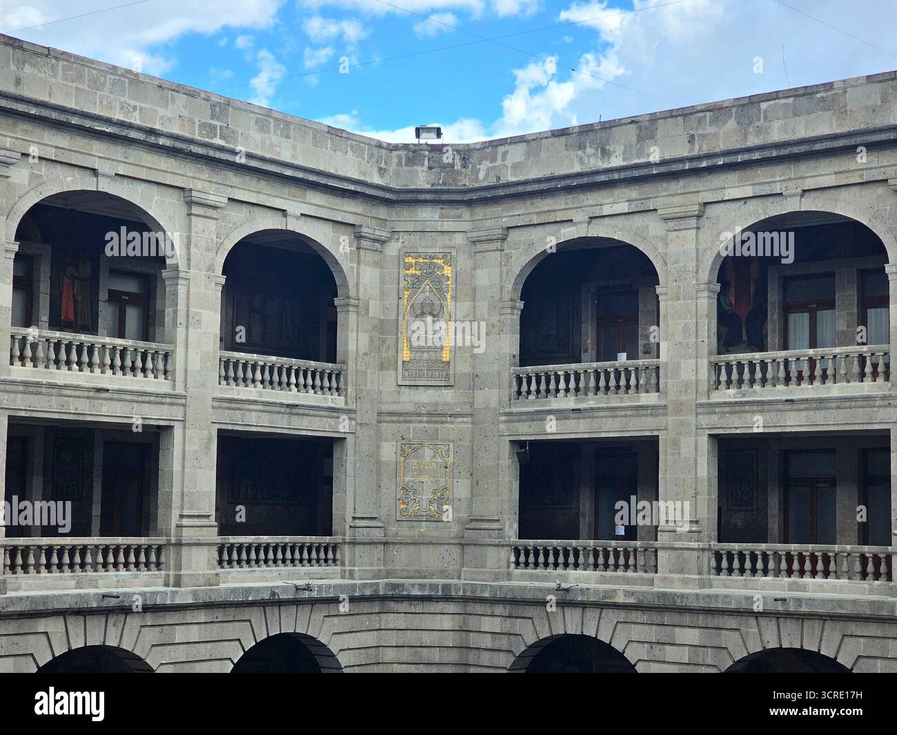 Mexico, Mexique - 4 août 2025 : Museo vivo del Muralismo dans le bâtiment de la Secretaria de Educacion Publica SEP, au CDMX, dédié au travail Banque D'Images
