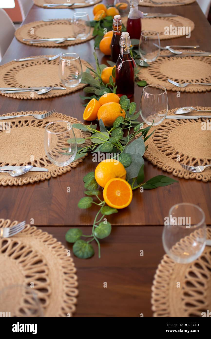 Vue sur une table de brunch. Banque D'Images