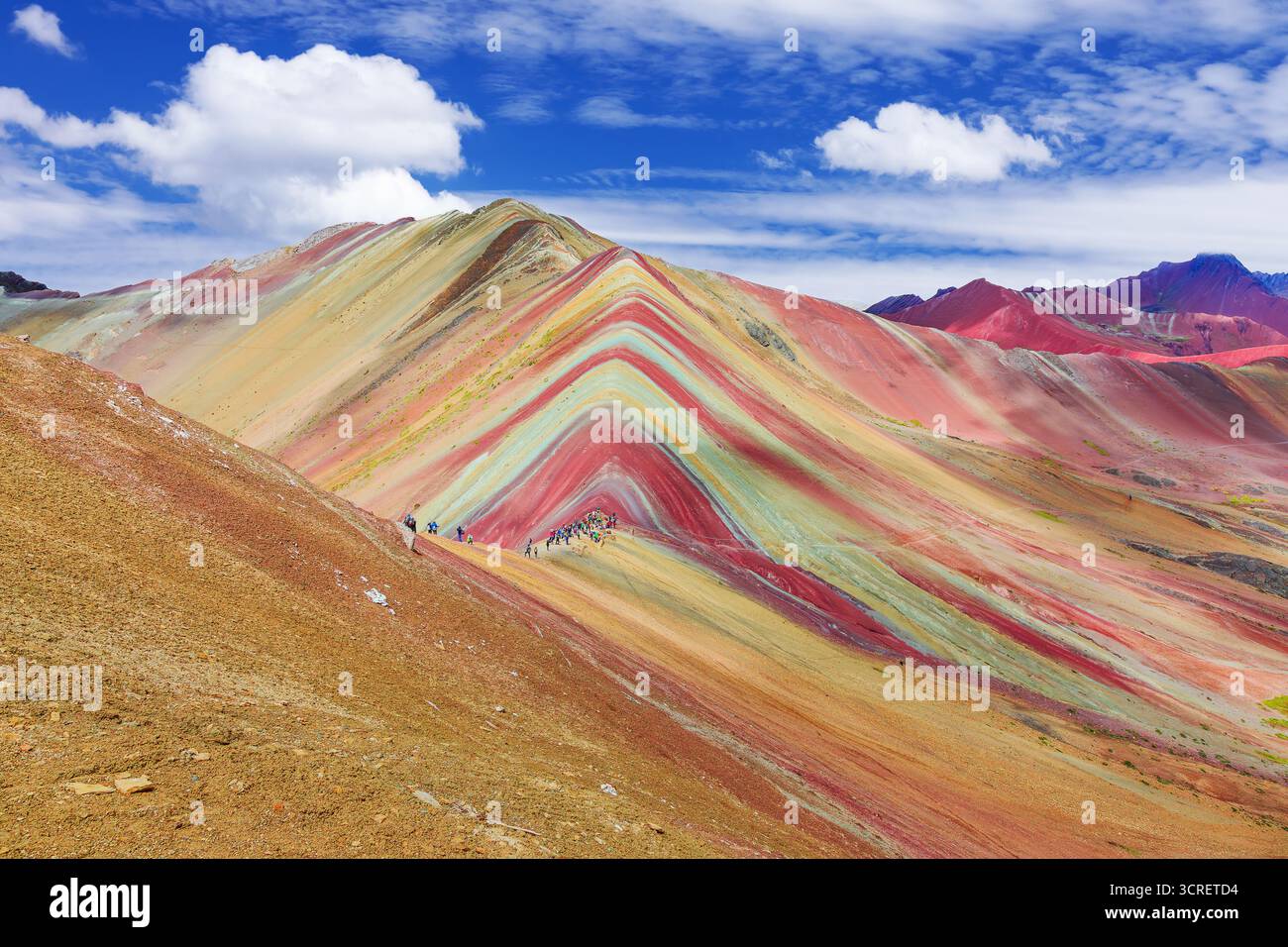Vinicunca, région de Cuzco, Pérou. Montana de Siete Colores, arc-en-ciel ou montagne. Banque D'Images