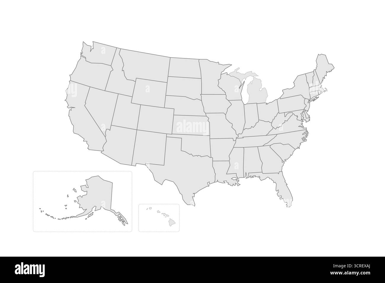États-Unis d'Amérique carte politique des divisions administratives - états et district fédéral Washington, D.C. Grey Blank vector carte modifiable EPS. Illustration de Vecteur États-Unis d'Amérique carte politique des divisions administratives - états et district fédéral Washington, D.C. Grey Blank vector carte modifiable EPS. Illustration de Vecteur