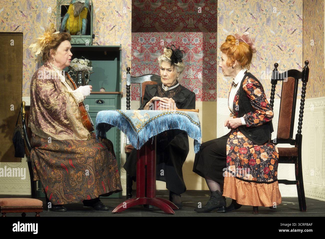 Vera Mueller (Mme Wilberforce), Katrin Martin (G. Livingstone), Jutta Schroeder (H. Plimshead), LADYKILLERS, répétition photo le 29.09.2025 au Berl Banque D'Images