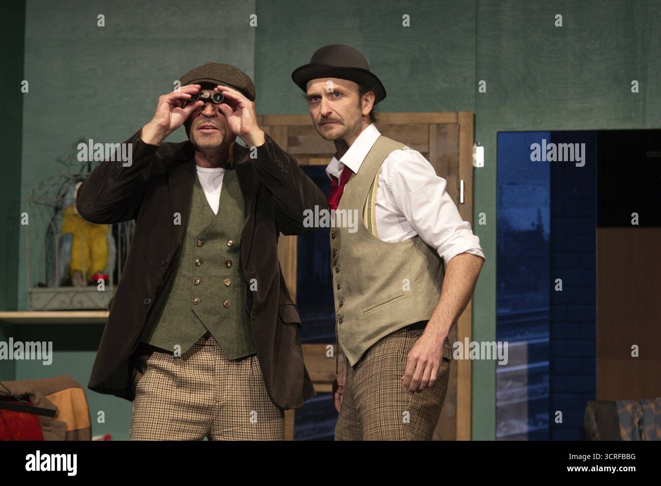 Silvio Hildebrandt (Dr Courtenay), Thilo Herrmann (Prof Marcus), LADYKILLERS, répétition photo sur 29.09.2025 au Berliner Kriminaltheater, Berlin, p Banque D'Images